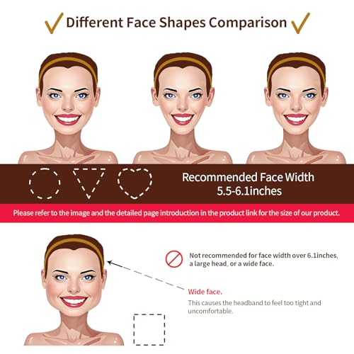 EVITA PERONI Hair Band for Eyewear - No Pressure, No Headache, Comfortable Thin Non-Slip Headbands for Women's Hair Fashion - Amber - Image 4