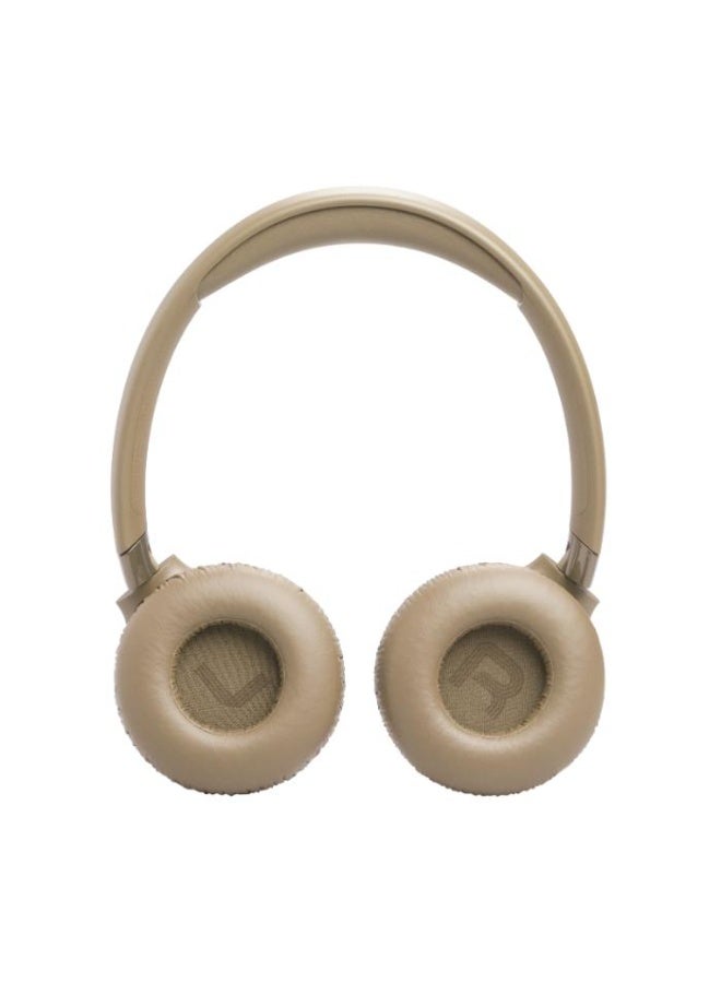 جي بي إل JBL Tune 680NC Wireless On-Ear Noise Cancelling Headphones with Hi-Res JBL Pure Bass & Spatial Sound, 76H Battery Life, Smart Ambient, Dual Mics, Bluetooth 6.0 – Beige (JBLT680NCBEG) beige - Image 4