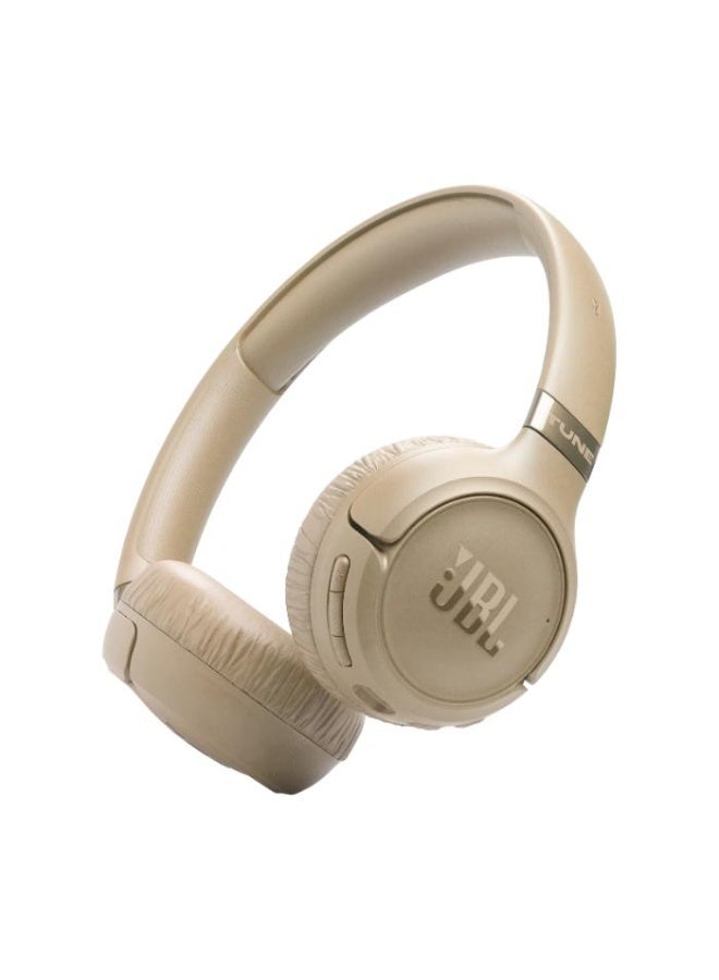 جي بي إل JBL Tune 680NC Wireless On-Ear Noise Cancelling Headphones with Hi-Res JBL Pure Bass & Spatial Sound, 76H Battery Life, Smart Ambient, Dual Mics, Bluetooth 6.0 – Beige (JBLT680NCBEG) beige - Image 1