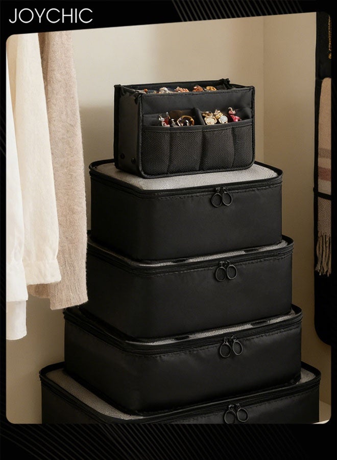 Joychic 8 قطع من مكعبات التعبئة لحقائب السفر مجموعة حقائب تنظيم الحقائب خفيفة الوزن حقيبة أساسية مع مستلزمات الحمام الكبيرة والملابس والأحذية - Image 2