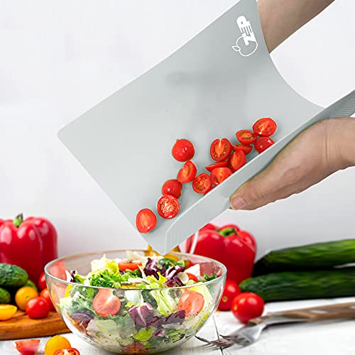 ZVP Flexible Plastic Cutting Boards for Kitchen Set of 3, Color Coded Cutting Mats, Non-Slip Cutting Boards for Meat, Dishwasher Safe, Gray - Image 4