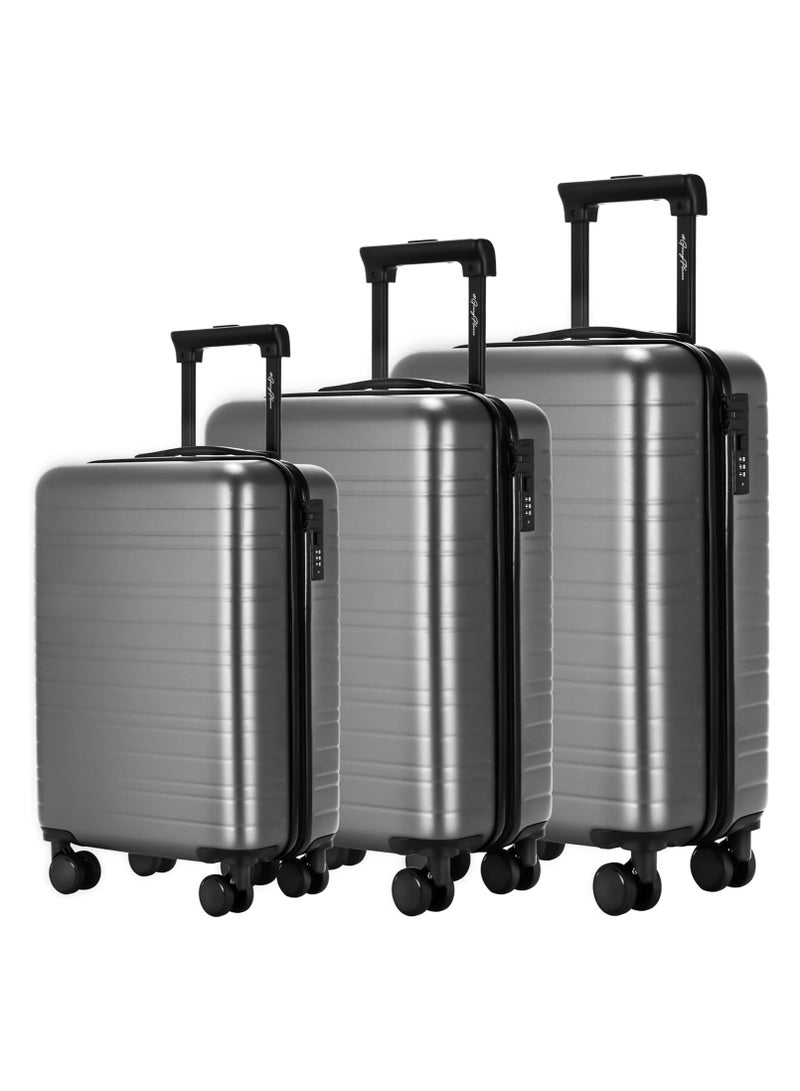 Favarey Basics 3-Piece Luggage Sets (20", 24", 28"), Expandable Luggage Sets Clearance, Suitcases with Spinner Wheels, Hard Shell Luggage Carry on Luggage Set with TSA Lock (GREY)  - Image 1