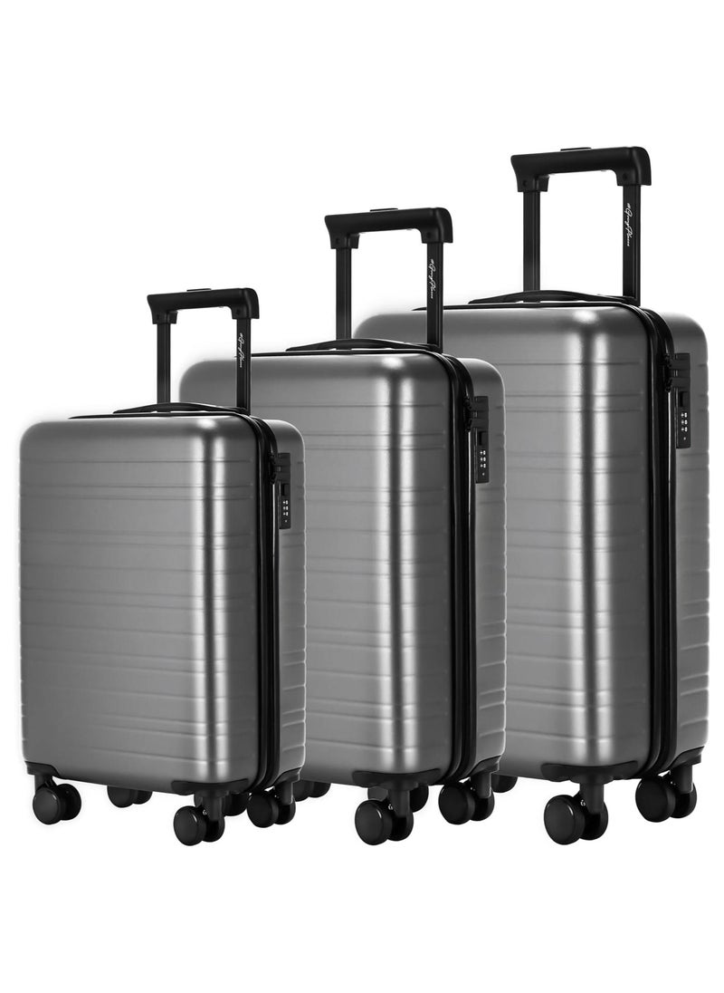 Favarey Basics 3-Piece Luggage Sets (20", 24", 28"), Expandable Luggage Sets Clearance, Suitcases with Spinner Wheels, Hard Shell Luggage Carry on Luggage Set with TSA Lock (GREY) - Image 1