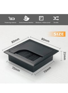 KASTWAVE حلقات الكابل، KASTWAVE 6 قطع حلقات كابلات زخرفية لسطح مكتب الكمبيوتر، حلقات كابلات بلاستيكية مع فرشاة، حلقات كابلات لتنظيف سطح الطاولة في المنزل والمكتب، أغطية فتحات المنافذ (الحجم: 8 * 8 سم)  - Image 5