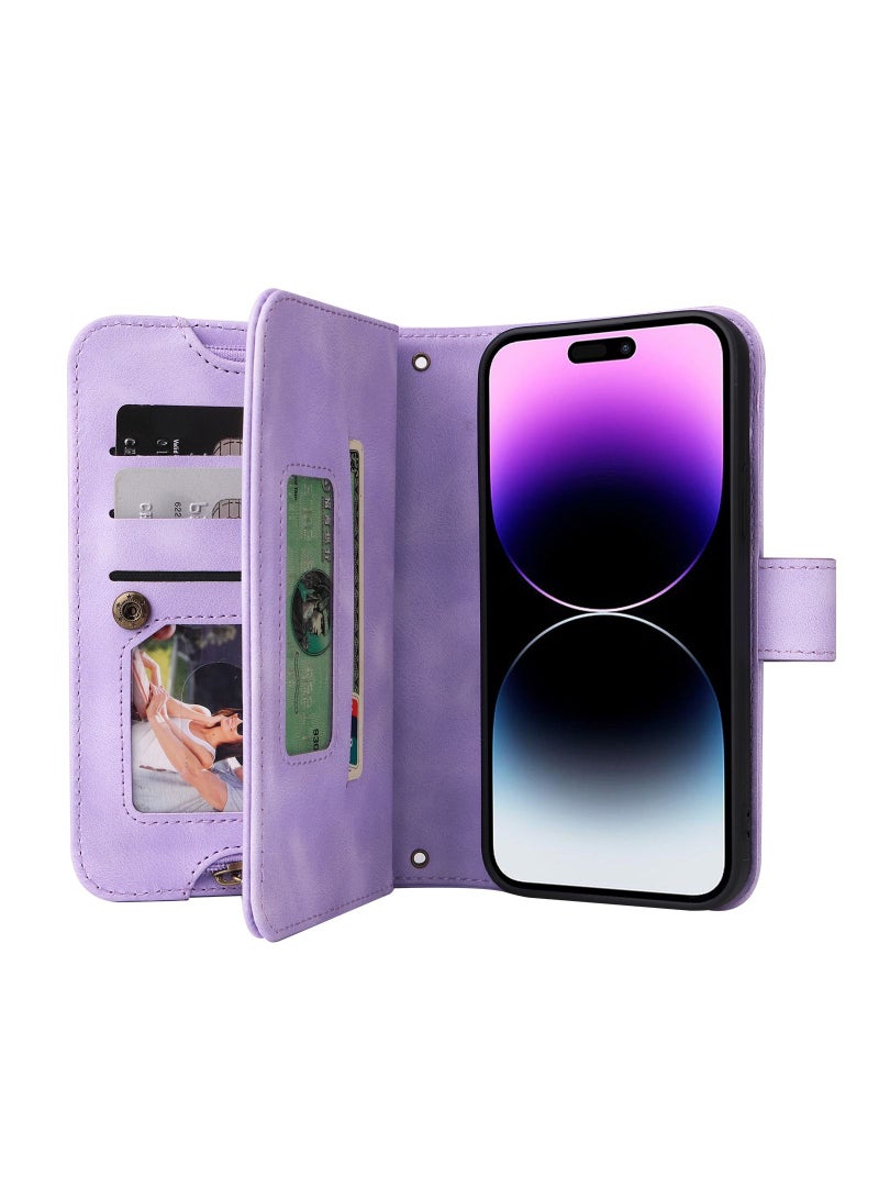 Suteni Flip Cover Leather Protective Hidden Card Slots Phone Case for iPhone - Image 3