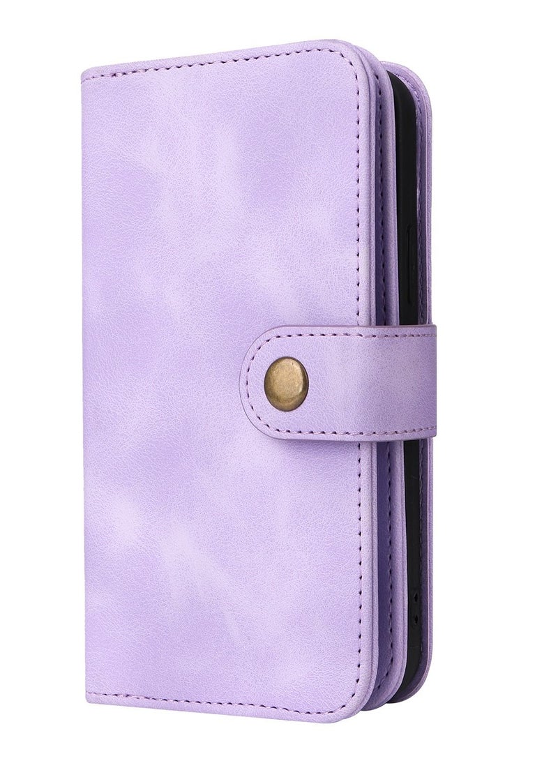 Suteni Flip Cover Leather Protective Hidden Card Slots Phone Case for iPhone - Image 1