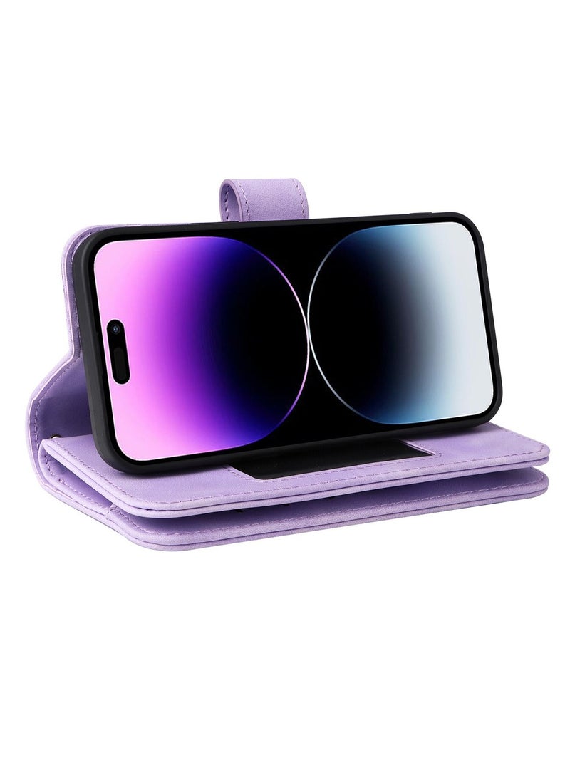 Suteni Flip Cover Leather Protective Hidden Card Slots Phone Case for iPhone - Image 4