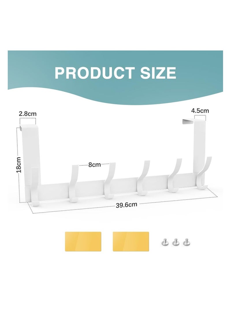 sokany Over Door Hook Hanger, Heavy Duty over Door, Hanger Rust Resistant - 12 Hooks, Space Saving over Door Organizer Rack for Hanging Coat, Towel, Bag, Robe, 25kg (White)  - Image 2