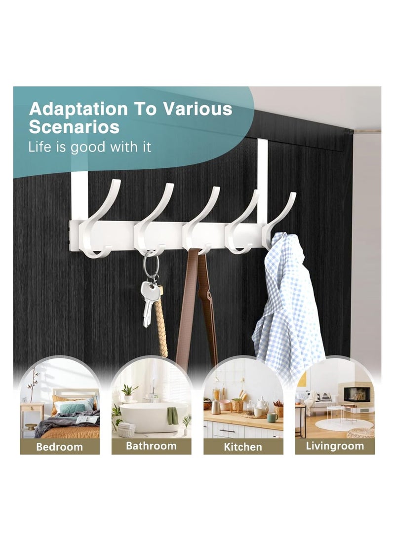 sokany Over Door Hook Hanger, Heavy Duty over Door, Hanger Rust Resistant - 12 Hooks, Space Saving over Door Organizer Rack for Hanging Coat, Towel, Bag, Robe, 25kg (White)  - Image 5