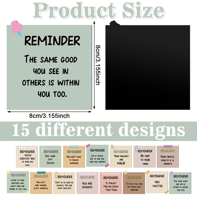 Copkim 15 Pcs Mental Health Fridge Magnets Boho Inspirational Daily Reminder Refrigerator Magnets Mental Reminder Notes Affirmations Encouragement Gift for Kitchen Whiteboard Therapy Office Home Decor - Image 2