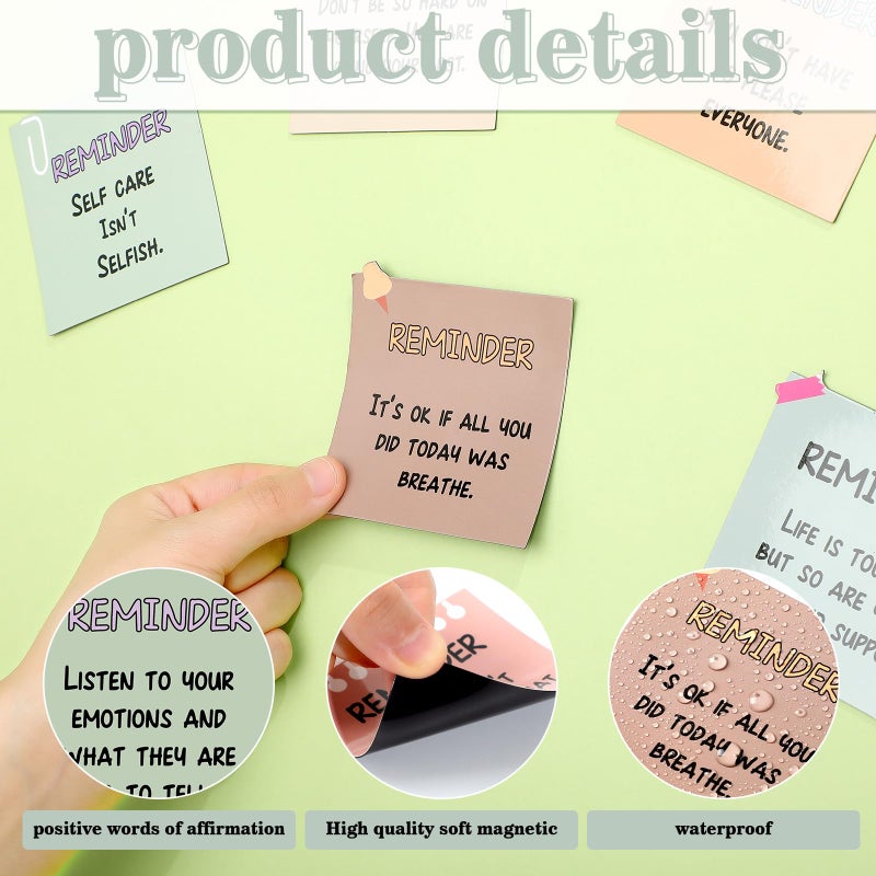 Copkim 15 Pcs Mental Health Fridge Magnets Boho Inspirational Daily Reminder Refrigerator Magnets Mental Reminder Notes Affirmations Encouragement Gift for Kitchen Whiteboard Therapy Office Home Decor - Image 3