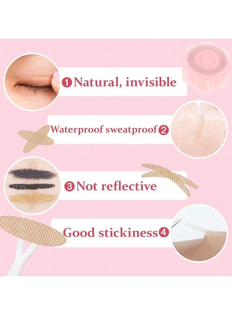 Generic Eyelid Tape, Invisible Double Eyelid Lift Strips Instant Eyelid Stickers, Self-Adhesive Eye Tapes Fiber for Hooded Droopy Uneven Mono-eyelids, Big Eye Tools with Fork Rods & Tweezers 1200 Pcs  - Image 4