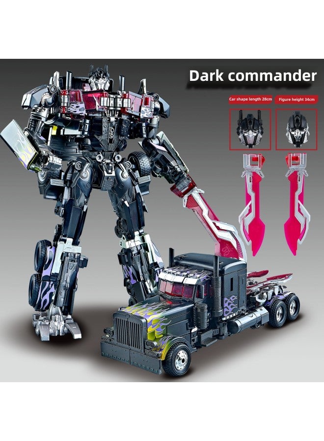 لعبة تشوه كبيرة جدًا 5 سيارات كينغ كونغ أوبتيموس روبوت عمود نحلة مصنوعة يدويًا للأولاد والأطفال مصنوعة من خليط معدني أصلي 4 ألوان: عمود الأخ الأكبر الأسود - Image 1