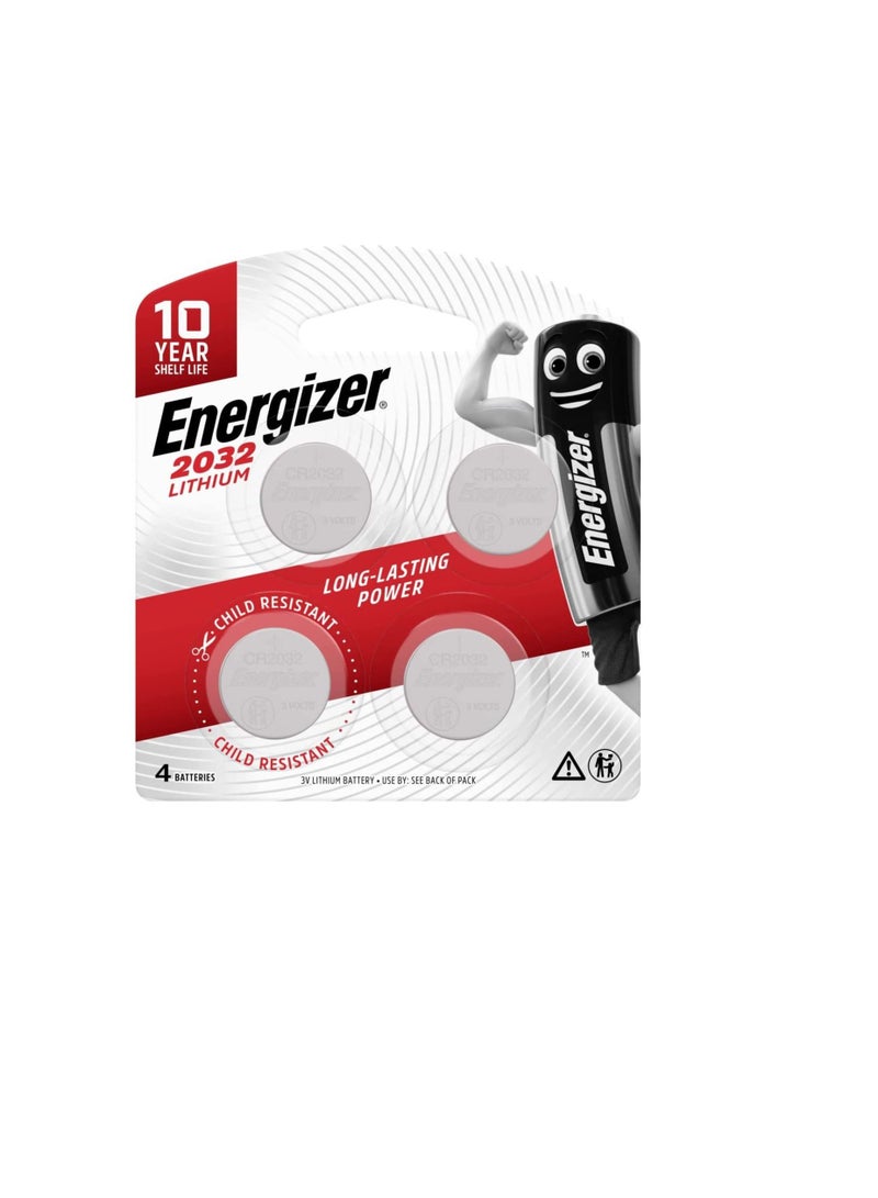 إنرجايزر Energizer Ecr 2032Bp2 Max- Sp Coin Lithium 3V بطاريات ، 4 قطع ، فضي ، E301415200 - Image 3