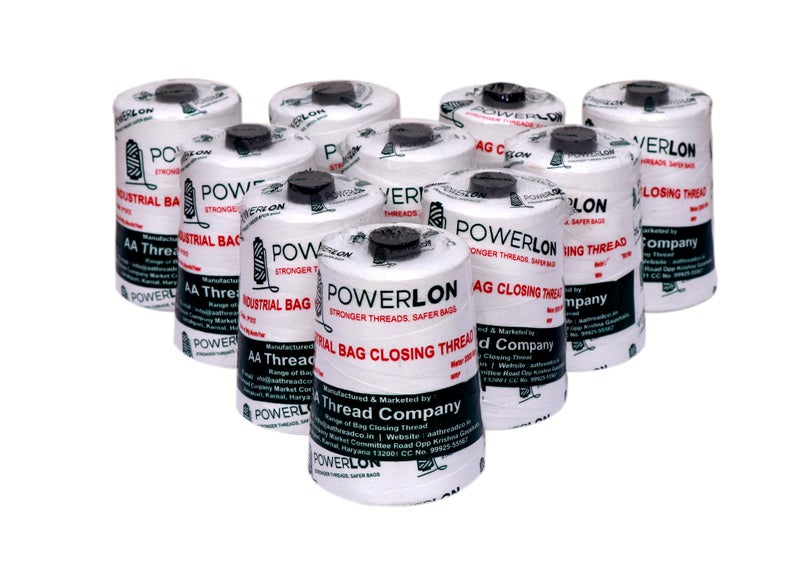 Powerlon Polyster Bag Closer Thread for Revo, Lpi & Other Brands Machines (White, 10) - Image 1