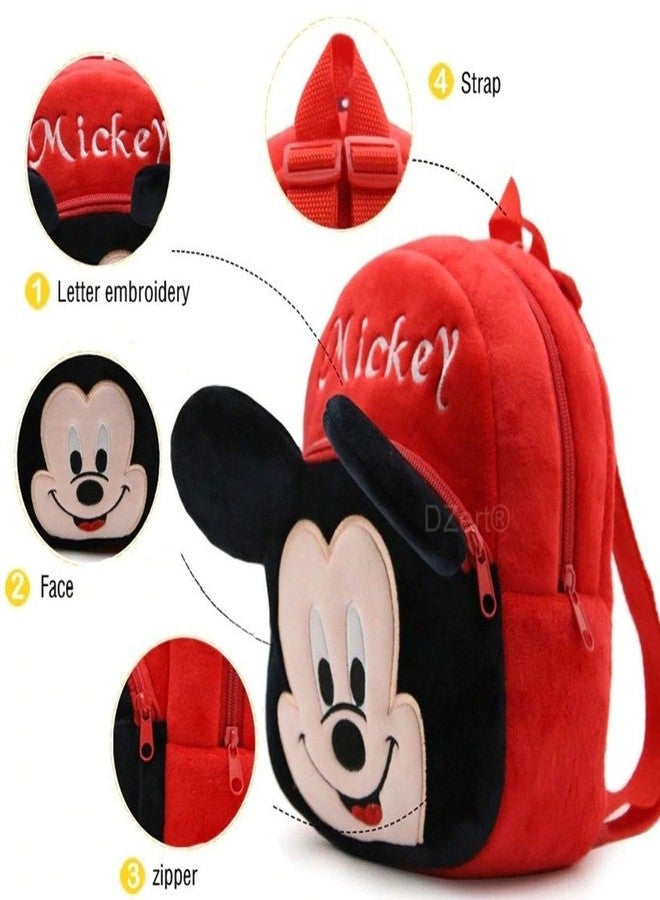 DZert Kids School Bag/Nursery/Picnic/Carry/Travelling Bag Soft Plush Backpack School Bag for Kids- 2 to 5 Age - Pack of 2 (Micky & Minins) - Image 4