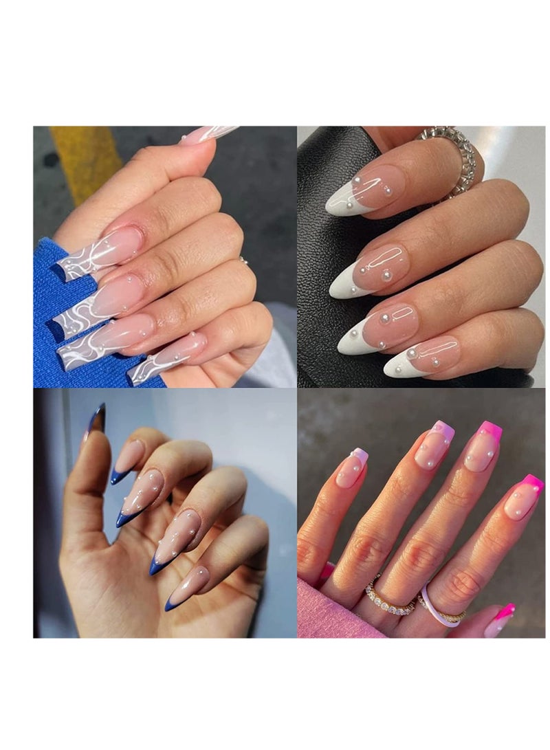 SYOSI Nail Art Pearls Flatback Pearls Nail Charms Gold Silver White Half Round Nail Art Supplies Luxurious Design Nail Accessories Rhinestones Mixed Various Sizes 0.8mm 5mm for Women Nail Decoration - Image 4