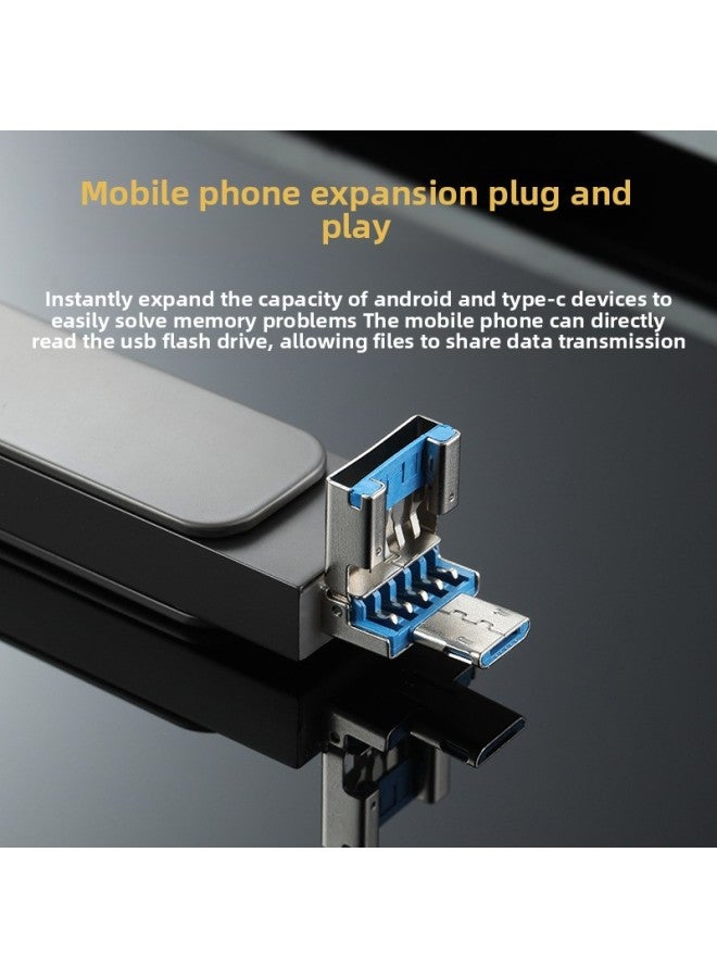 Type-C Mobile Phone USB Flash Drive 64G USB3.0 High-speed USB Flash Drive Mobile Phone Computer Three-purpose USB Flash Drive Dual Interface Android Otg-Color:Silver-Capacity:64GB  - Image 3