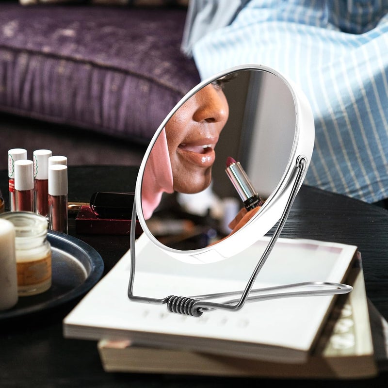 2pcs Dual-Sided Portable Folding Handheld Makeup Mirrors with Metal Frame, Compact Vanity Mirrors for Women’s Travel and Daily Makeup Accessories - Image 4
