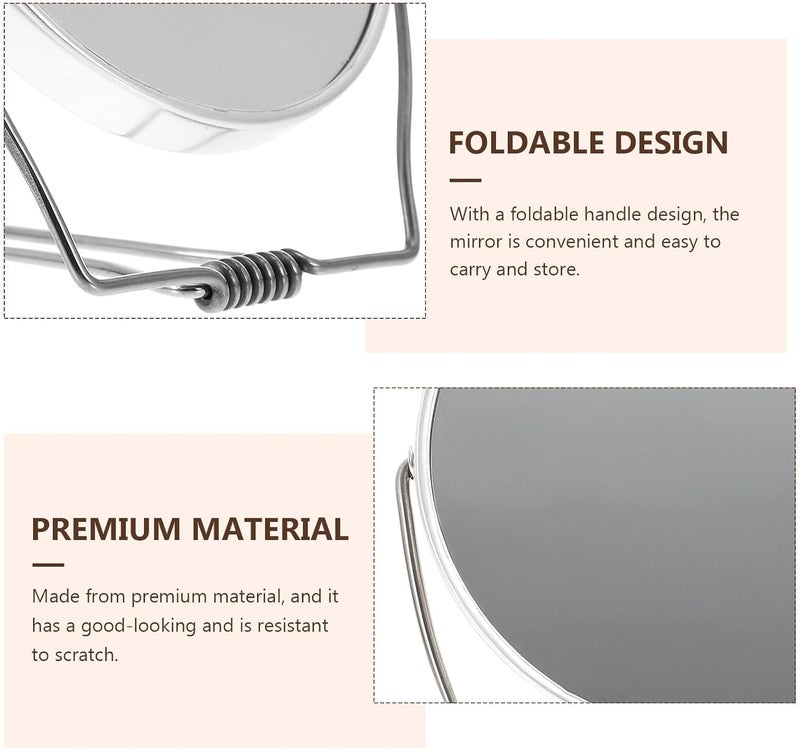 2pcs Dual-Sided Portable Folding Handheld Makeup Mirrors with Metal Frame, Compact Vanity Mirrors for Women’s Travel and Daily Makeup Accessories - Image 3