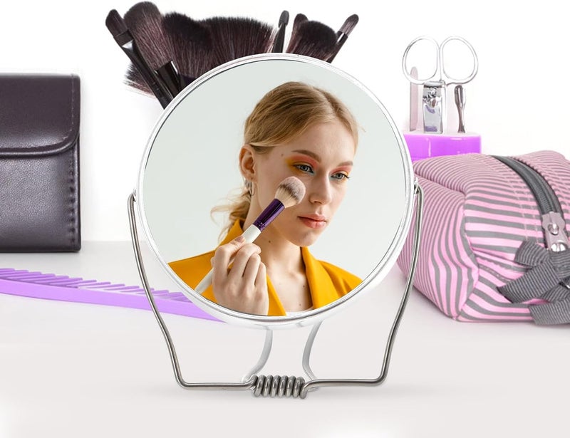 2pcs Dual-Sided Portable Folding Handheld Makeup Mirrors with Metal Frame, Compact Vanity Mirrors for Women’s Travel and Daily Makeup Accessories - Image 5