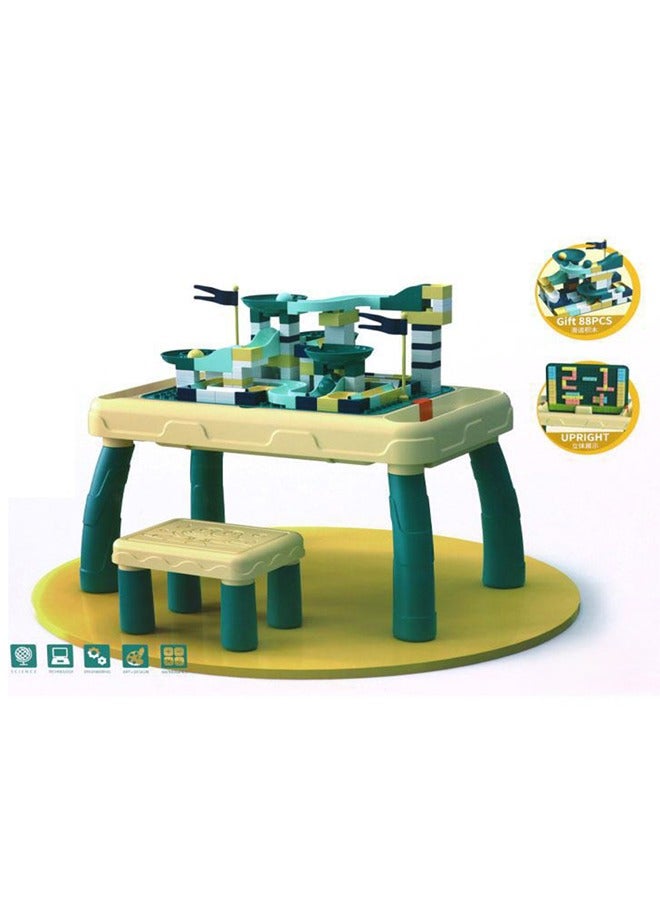 فيتنس ورلد طاولة مكعبات بناء متعددة الوظائف مع كرسي، مجموعة ألعاب تعليمية للأطفال - Image 4