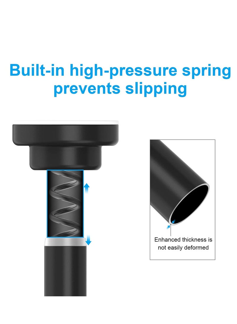MIXDE Shower Curtain Rod Tension - 40-72 Inch Never Rust Non-Slip Spring Tension Curtain Rod No Drilling Stainless Steel Curtain Rod Use Bathroom Kitchen (40-72 IN, black) - Image 3