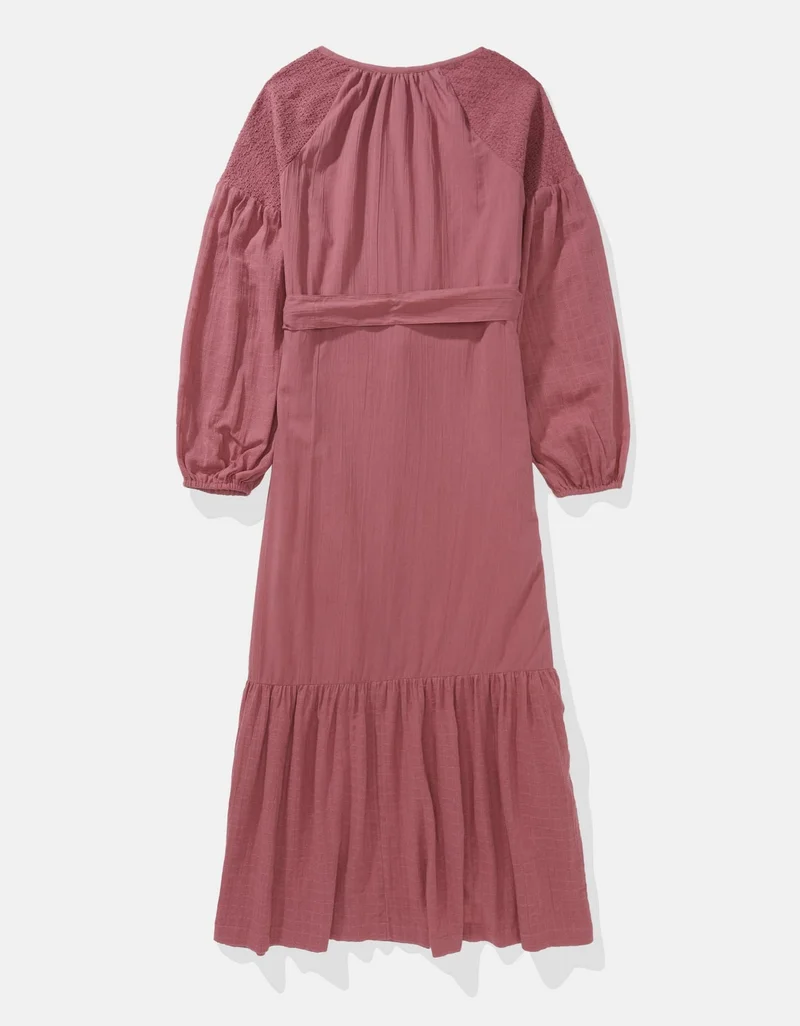 American Eagle  AE Long-Sleeve Maxi Shirt Dress. for Women | Best Price UAE