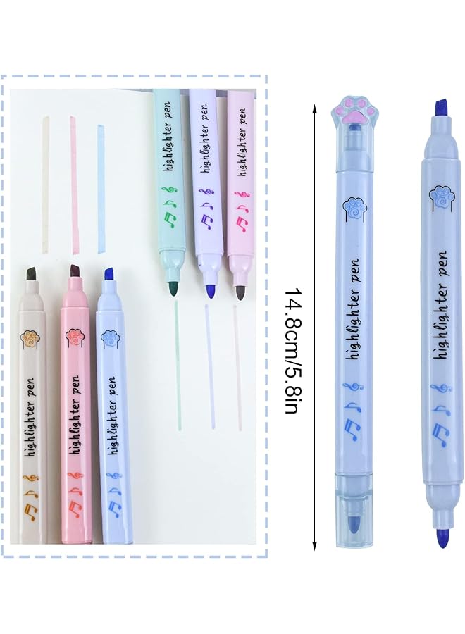 إيروريكس 12 قطعة من أقلام التمييز ذات الطرفين المزدوجين وأقلام التحديد الباستيل وأقلام التمييز الملونة وأقلام التمييز ذات الطرف الرفيع مناسبة للطلاب للكتابة في المكتب والمدرسة - Image 3