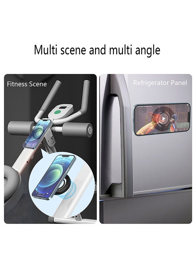Dual Magnetic Phone Holder Stand, 360° Rotating Foldable MagSafe Mount with Strong Magnetic Hold, Portable for Desk & Car Use, Compatible with iPhone MagSafe Series (Black) - Image 5