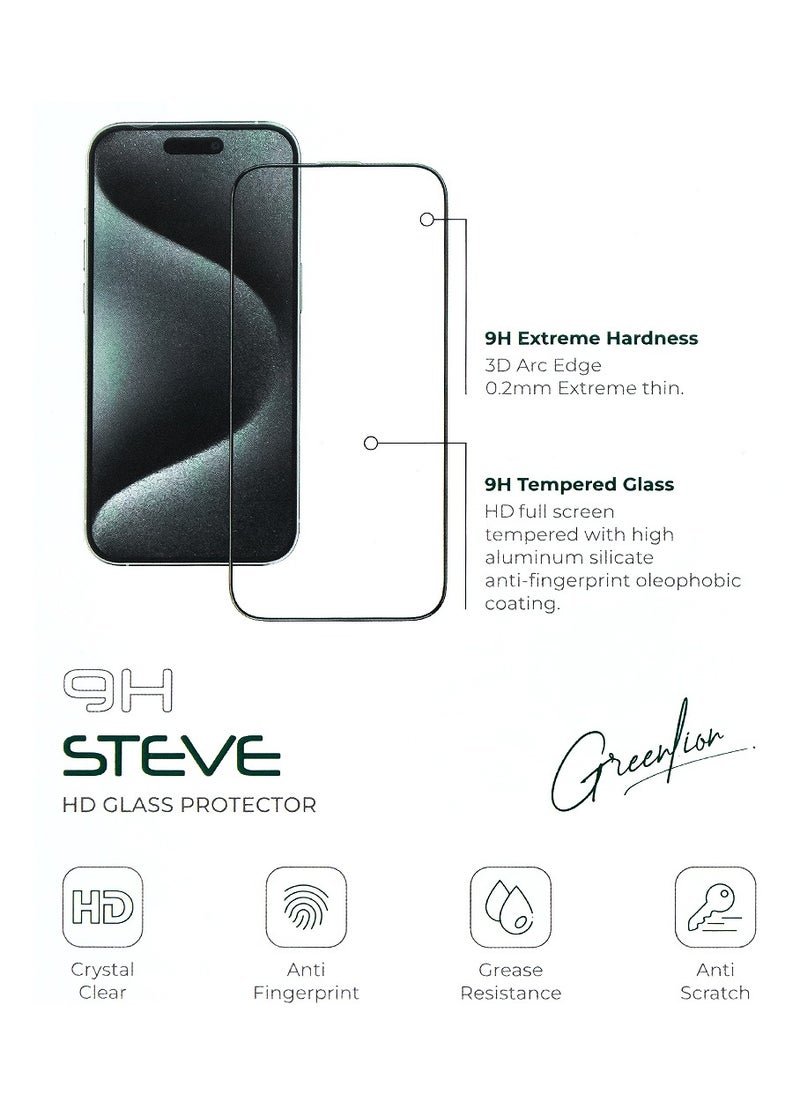 GREEN LION iPhone 14 Pro Max Screen Protector with 9H Steve Strong HD Glass Green Lion - Clear  - Image 4