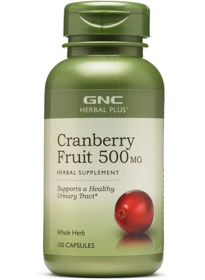 GNC Herbal Plus Whole Herb Cranberry 500Mg 100 Capsules - Image 1