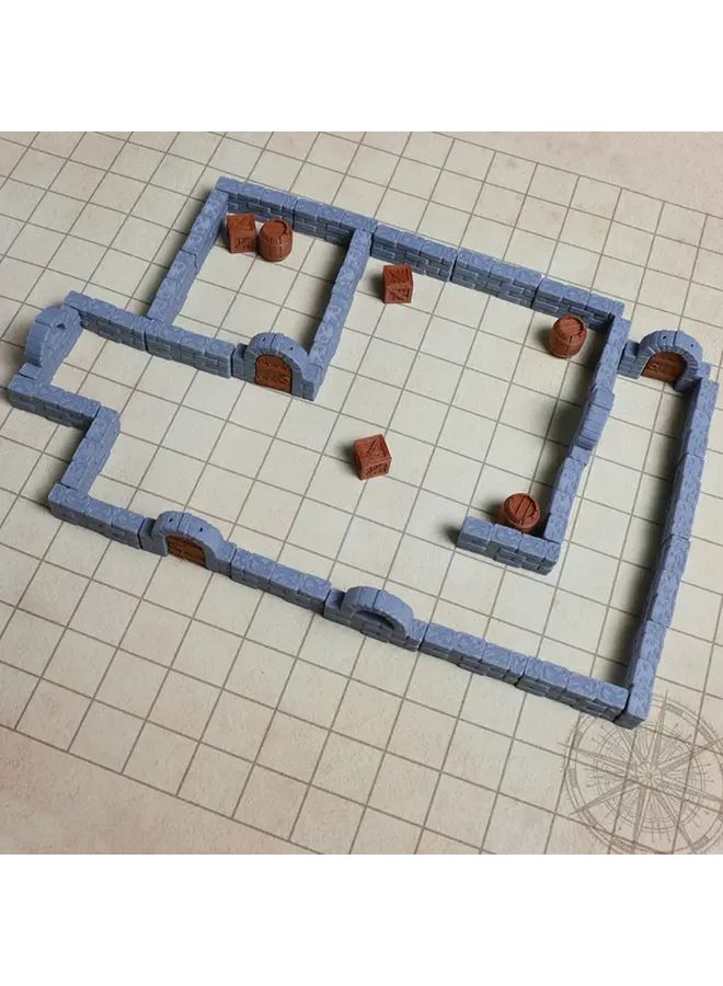 مجموعة جدران الزنزانة مع ٣ قطع نوافذ لتضاريس ألعاب لعب الأدوار - Image 2