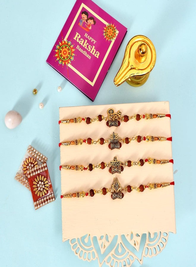 Pride Store Rakhi for Brother, Rakhi with Lord Shiva Idol Showpiece, Tilak Pack, Greeting Card Gift Combo Set | Rakhi with Idol Best Rakhi Gift for Brother (Metal 4) - Image 2