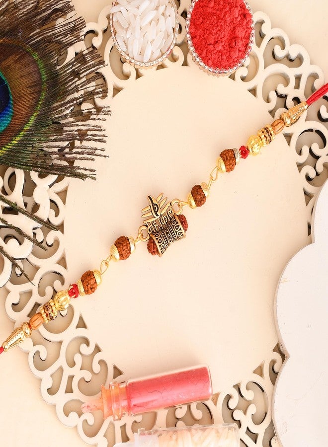 Pride Store Rakhi for Brother, Rakhi with Lord Shiva Idol Showpiece, Tilak Pack, Greeting Card Gift Combo Set | Rakhi with Idol Best Rakhi Gift for Brother (Metal 4) - Image 5