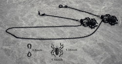 HAISENGO Women Men Glasses Chains Sunglass Eyeglass Chain Goth Necklace Eyewear Reading Glasses Retainer Strap Holder lanyards with Spider Pendant (Big Spider) - Image 4