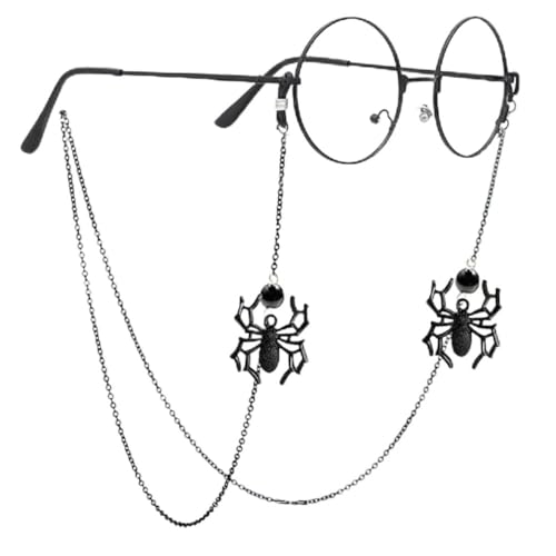 HAISENGO Women Men Glasses Chains Sunglass Eyeglass Chain Goth Necklace Eyewear Reading Glasses Retainer Strap Holder lanyards with Spider Pendant (Big Spider) - Image 1