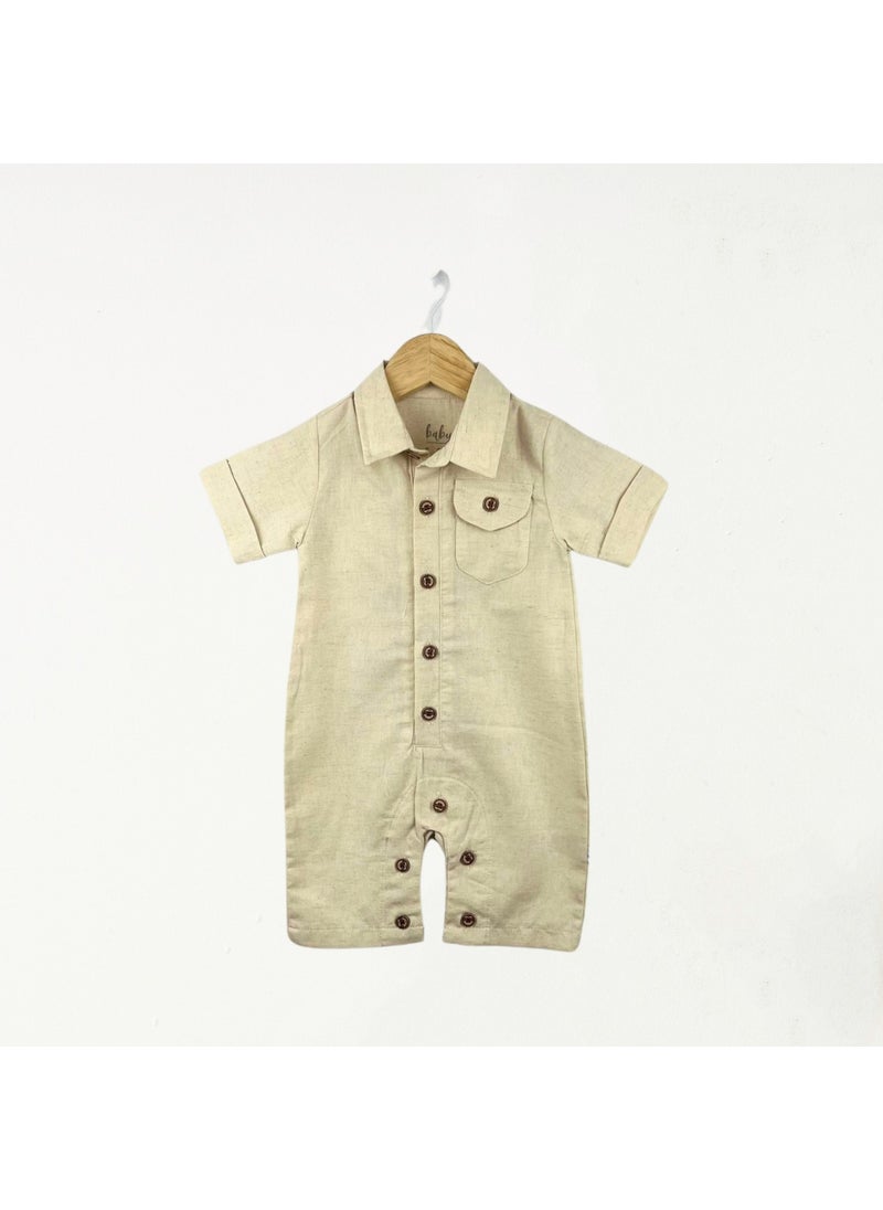 FOR MY BABY Baby Fou Thin Linen Jumpsuit  - Image 1