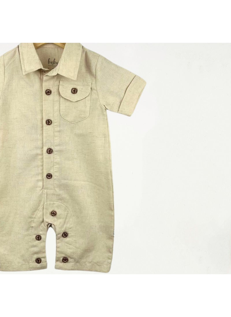 FOR MY BABY Baby Fou Thin Linen Jumpsuit  - Image 2