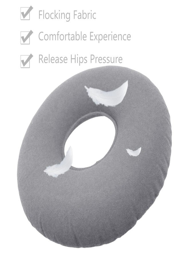 Shineyid 2 Pack Donut Pillow, Donut Cushion Seat, Inflatable Ring Cushion with A Pump, Hemorrhoid Seat Pillow, Round Wheelchairs Seat Cushion for for Home, Car or Office (15" Blue & Gray) - Image 3