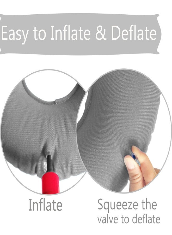 Shineyid 2 Pack Donut Pillow, Donut Cushion Seat, Inflatable Ring Cushion with A Pump, Hemorrhoid Seat Pillow, Round Wheelchairs Seat Cushion for for Home, Car or Office (15" Blue & Gray) - Image 4