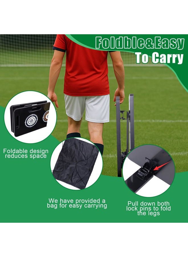 WodGod Upgrade 3-Angles Foldable Soccer Rebounder Board,Includes 1 Sandbag,4 Ground Nails,12 Target Stickers,1 Carry Bag,Portable Soccer Wall for Passing & Shooting Practice - Image 4