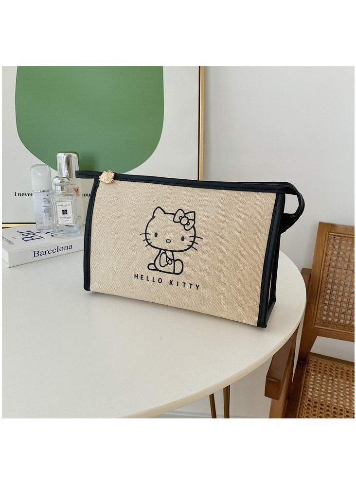 Hello Kitty Women's Canvas Handheld Cosmetic Bag, Toiletry Bag, Portable Cosmetic Bag - Image 2