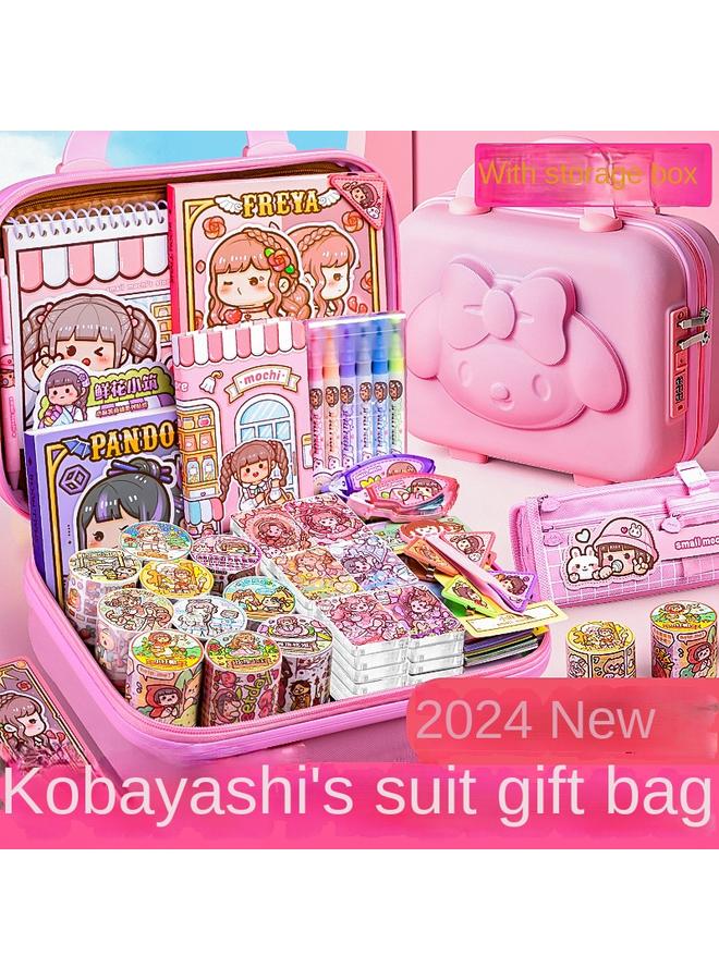 Bluejw Small Potato Hand Account Goo Card Suit Girl Toy Tape Sticker With Gift Box Hand Account Book Suit Material One - Image 5