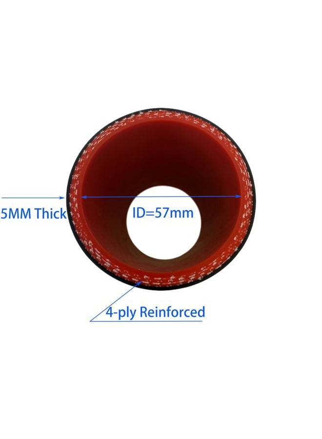 Bekelan 2.25" ID (57mm) Straight Silicone Hose Coupler With Stainless T-Bolt Steel Clamp - Heavy Duty 4-Ply Reinforced Design for Automotive Turbo/Intercooler/Intake Piping/Industrial Hydraulic - Image 5