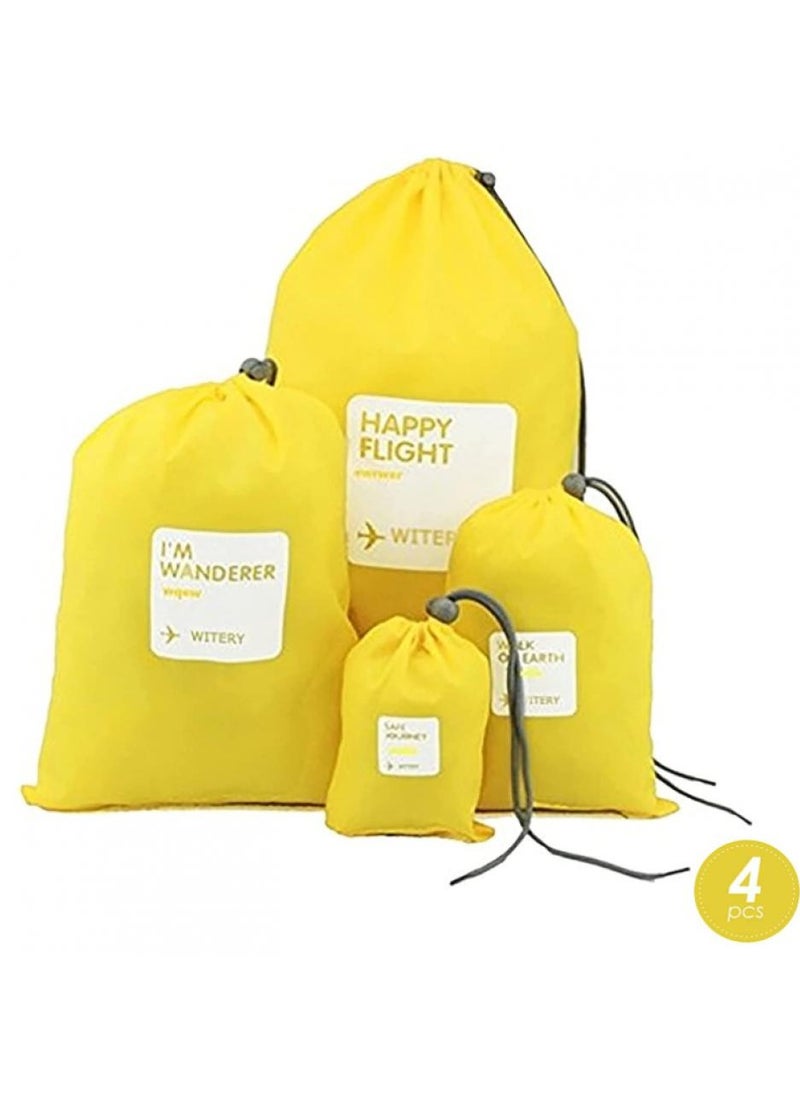 4-Piece Waterproof Drawstring Storage Bags