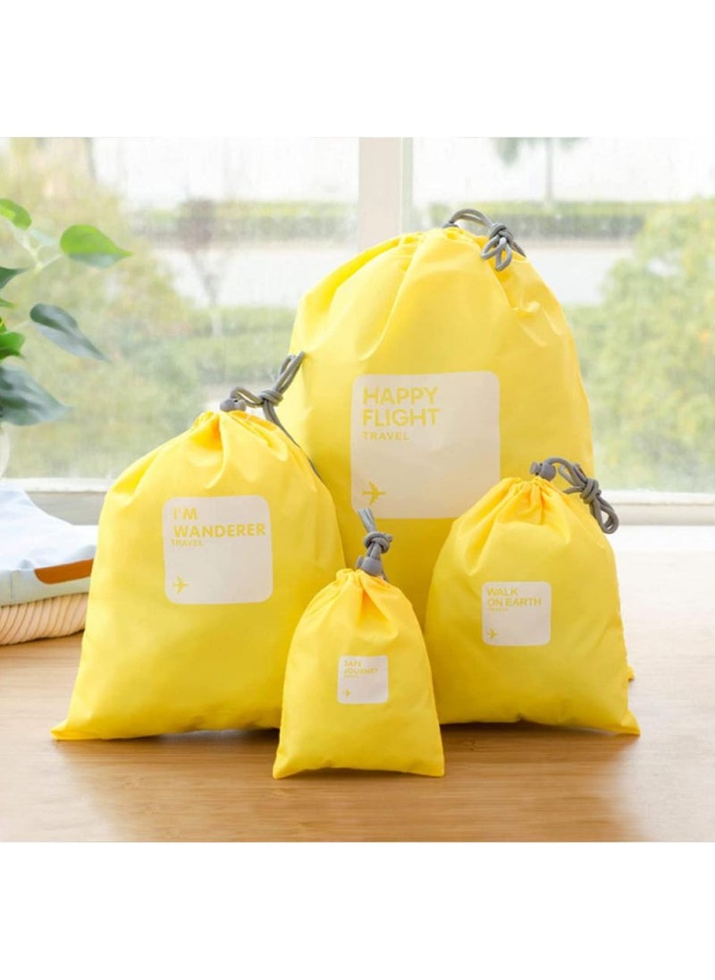 4-Piece Waterproof Drawstring Storage Bags