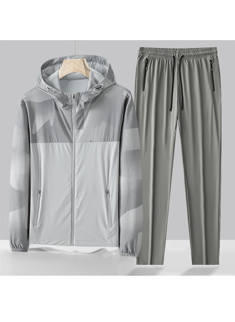 KUYING - Loose Fitting Ice Silk Pants Quick Drying Sports Set - Image 1