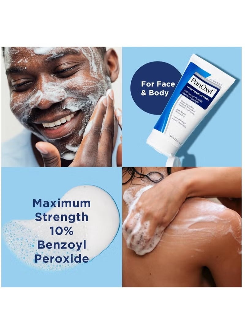 Panoxyl Benzoyl Peroxide 10% Acne Foaming Wash, Maximum Strength Antimicrobial, 5.5 oz. 156grams - Image 4