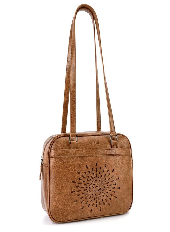 APHISON Vegan Leather Shoulder Purses for Women with Top Handle Strap, Ladies Handbags, Tote Hobo Bags Sunflower Design - Image 1
